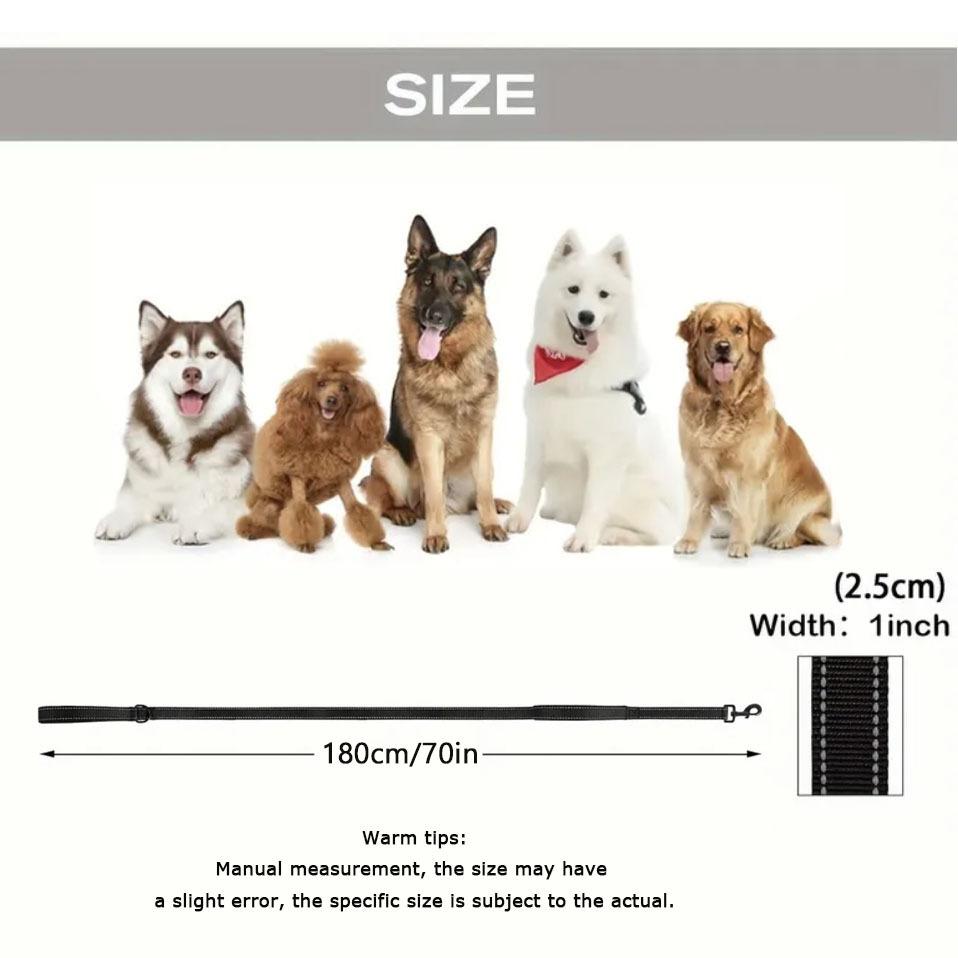 Heavy Duty Double Handle Dog Leash with Reflective Strips Double Strap for Dogs Leash for Pet Long Dog Leash GXQ16