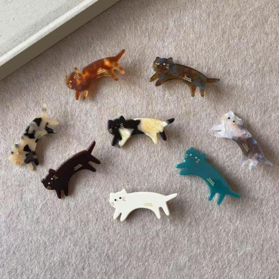 Haarspange Kraftvolle Rutschfeste Haarspange Dreidimensionale Katzenform Acetat Haarspange Haarstyling-Werkzeug Seitenpony Haaraccessoire