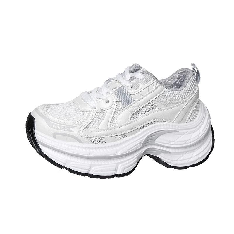 

кожаные дышащие кроссовки на толстой подошве, женские, модные, весенне-летние, новые, универсальные, удобные, с мягкой подошвой, повседневные спортивные туфли 40