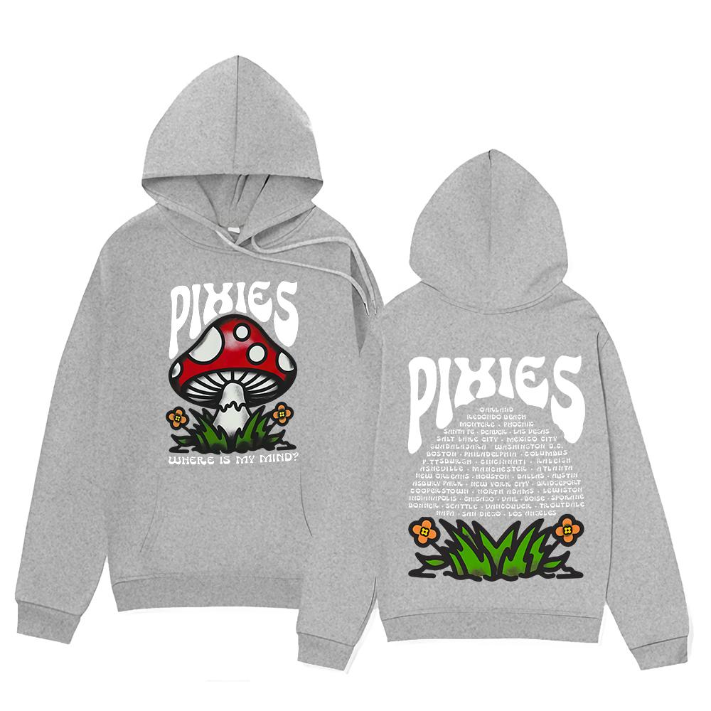 Винтажная повседневная толстовка Pixies Mind Shroom Свитшот Унисекс Универсальная одежда Y2K High Street Пуловеры С капюшоном Где мой разум 3XL