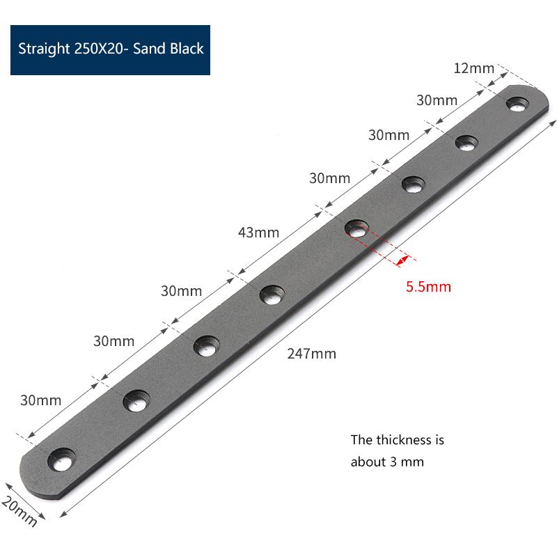 4pcs Stainless Steel Brace Flat Metal Brackets Straight Brackets Mending Repair Plate Fixing Joining For Furniture Corner