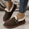 Autumn Winter New Large Thick Bottom with Cotton Thickened Women's Cotton Shoes One Step Full Pack Flat Bottomed Women's Boots