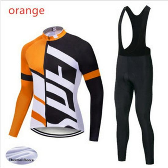 Unisex Fleece Lined Cycling Suit: Warm Long Sleeve Set for Autumn/Winter