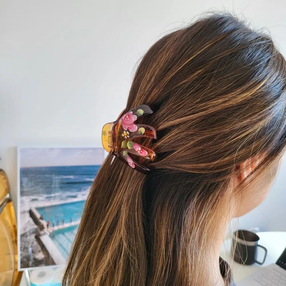Flower painting king hair clip hairpin