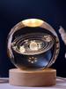 Starry Solar System Crystal Ball Night Light - Glass Ornament & Birthday Gift