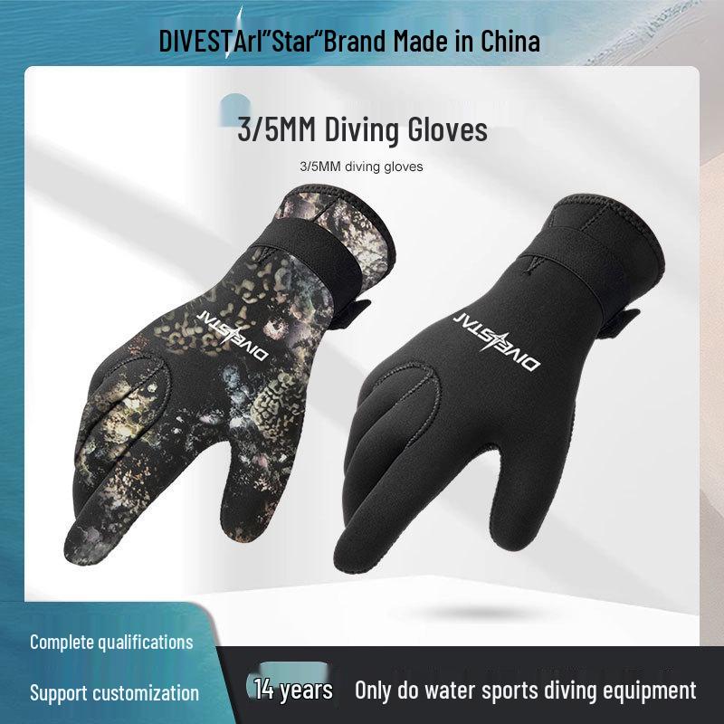 3/5mm Cut-Resistant Non-Slip Diving Gloves for Fishing, Snorkeling & Surfing - Warm & Puncture-Resistant