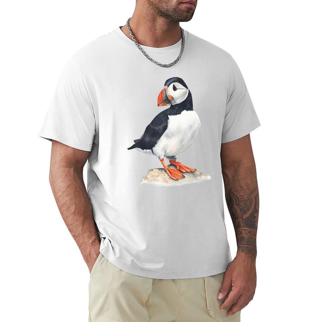 Puffin bird art TShirt Big Size Simple TShirt