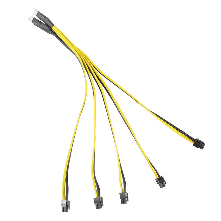 2pc S7 S9 to 5X PCI-E PCIe 6Pin GPU Graphics Card Splitter Power Cable For Miner