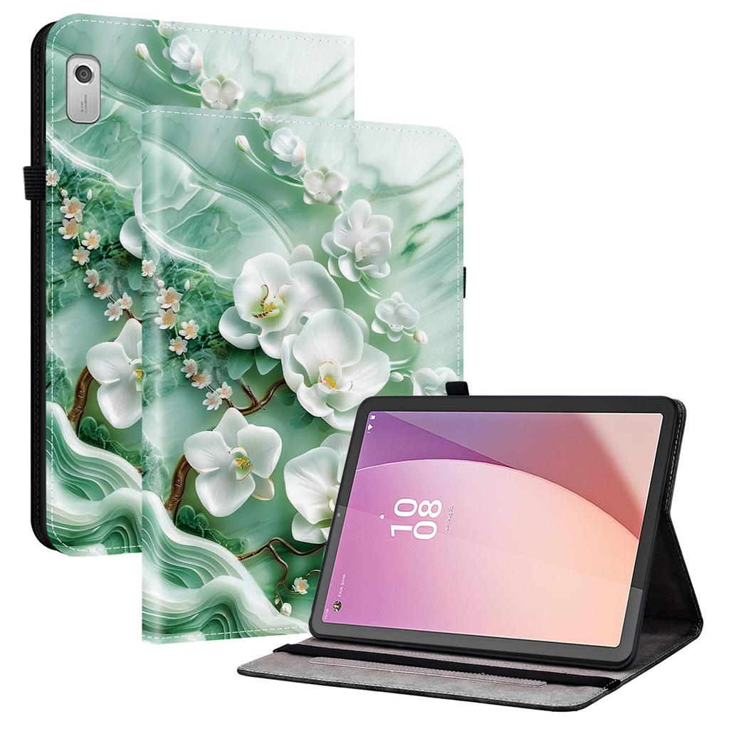 Pro Lenovo Tab M9 Kožené pouzdro Vzor Tištěný Stojánek Kryt na tablet se sloty na karty