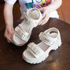 Small dad sandals women's platform 2025 summer Korean version muffin soft-soled sports outdoor Velcro beach shoes
