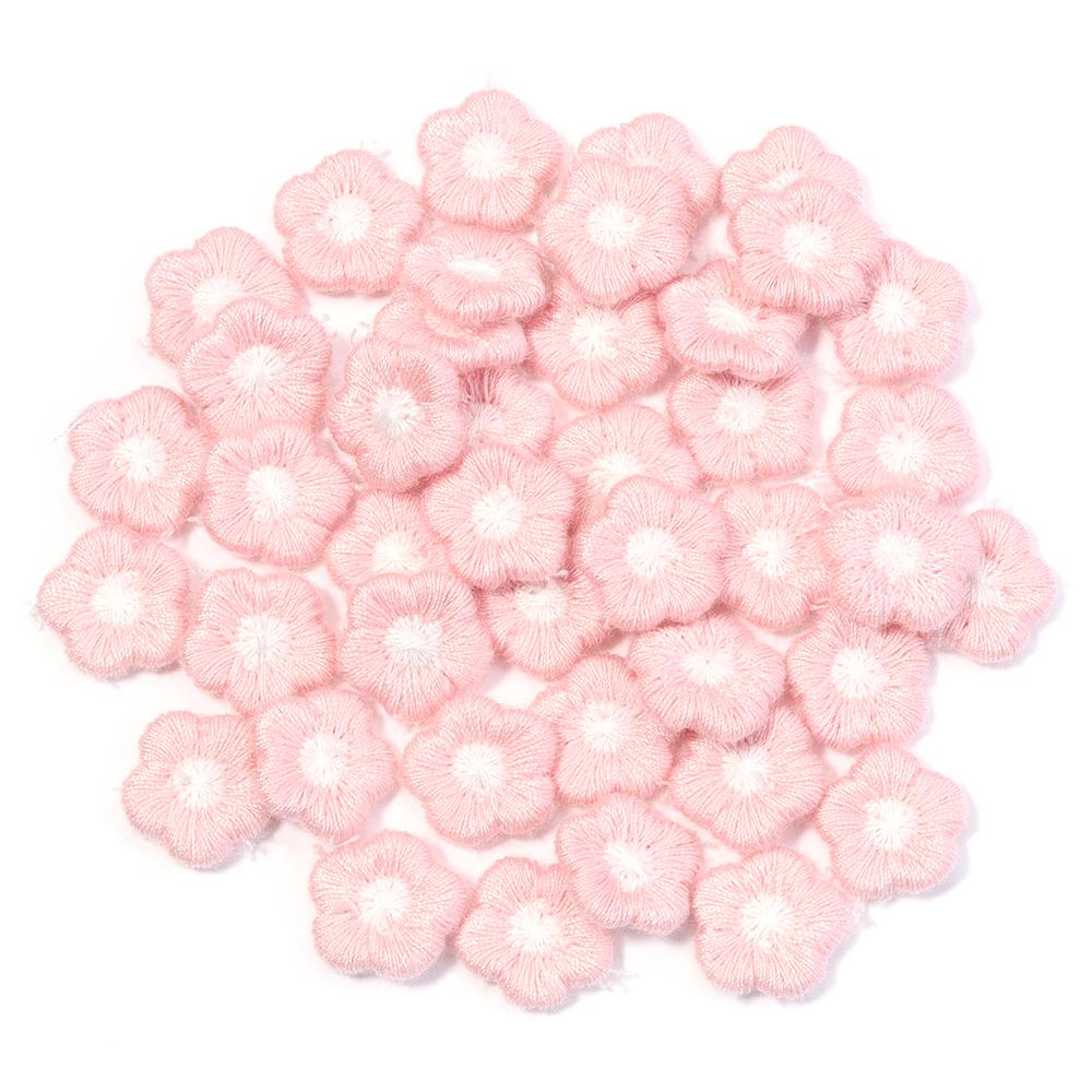 50 Stück/Los Mini Handgemachte Gestickte Blumenflicken Bunte Pflaumenblüten Applikation DIY Kleidung Kopfbedeckung Dekor Nähzubehör