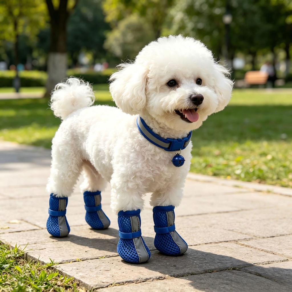 Small Dog Shoes Mesh Breathable Reflective - Outdoor Protectors for Teacup Non- Fit