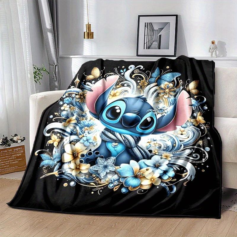 1pc Cute Stitch Printing Blanket - Soft, All-Season Throw for Living Room, Bedroom,Personalized Gift with Adorable Cartoon Design