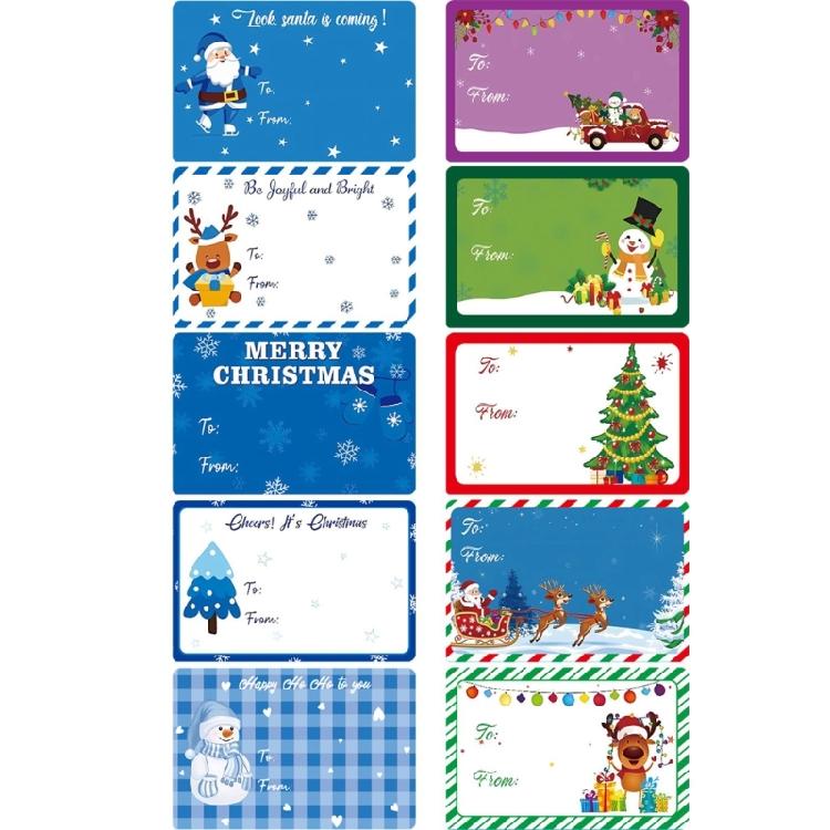 400Pcs Christmas Name Tagged Sticker Self Adhesive Labels for Gift Bags Box Wrapping Paper Decors Christmas Gift Tagged