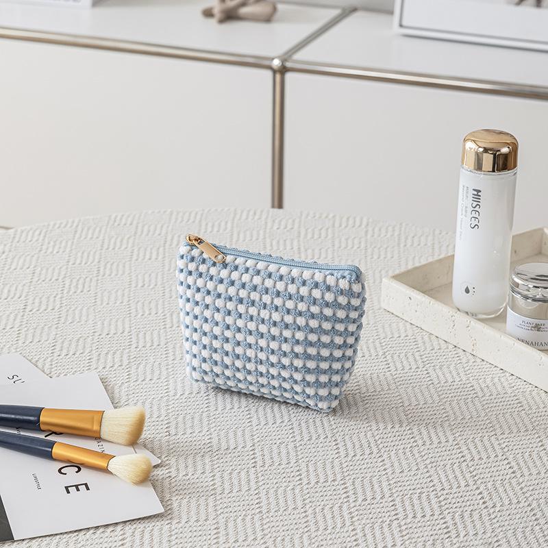 Corduroy Cosmetic Bag Travel Portable Lipstick Bag Organizer Handheld Washable Cosmetic Bag