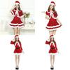 Christmas Santa Claus Adult Female Red Pleuche Dress Suit