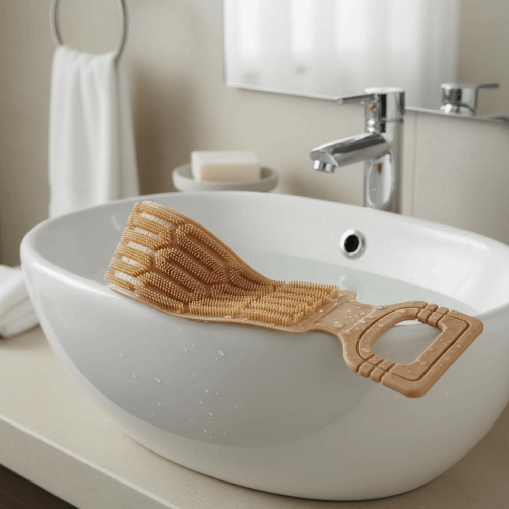 Extended Bath Scrubber Belt Double-sided Back Exfoliator Silicone Back Scrubber Towel Dead Skin