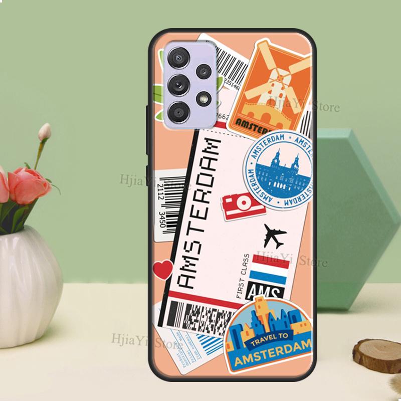 BACAU ROMANIA BOARDING PASS Traveltickets Case For Samsung A54 A34 A14 A51 A71 A12 A22 A32 A52 A72 A73 A33 A53 A13 Back Cover