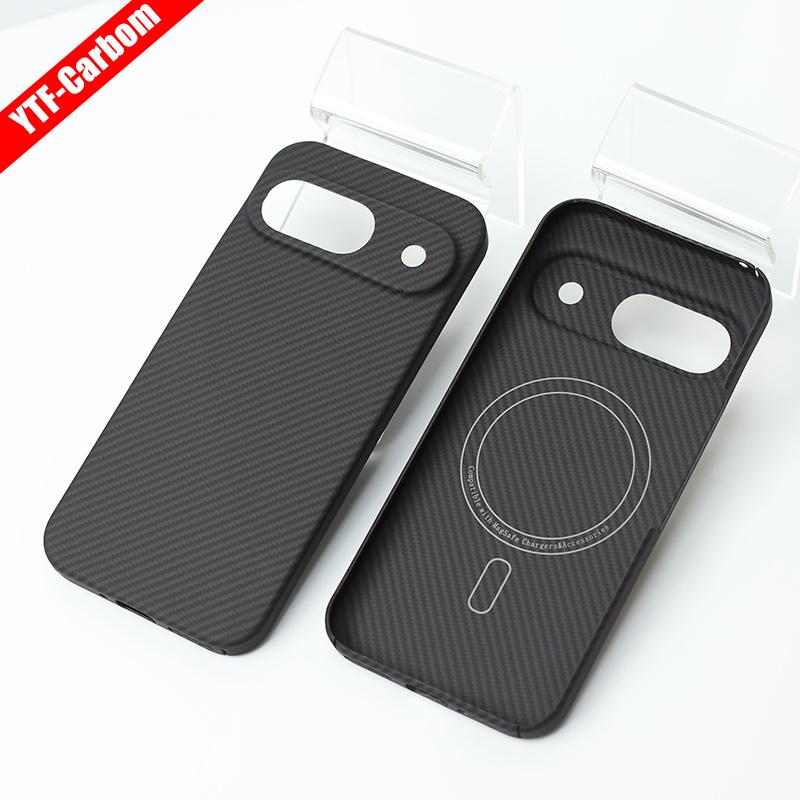 YTF-Carbon Carbon fiber case for Google Pixel 9 Pro XL Anti-fall Aramid Fiber case Design Pixel 9 cover Thin and light Magnetic