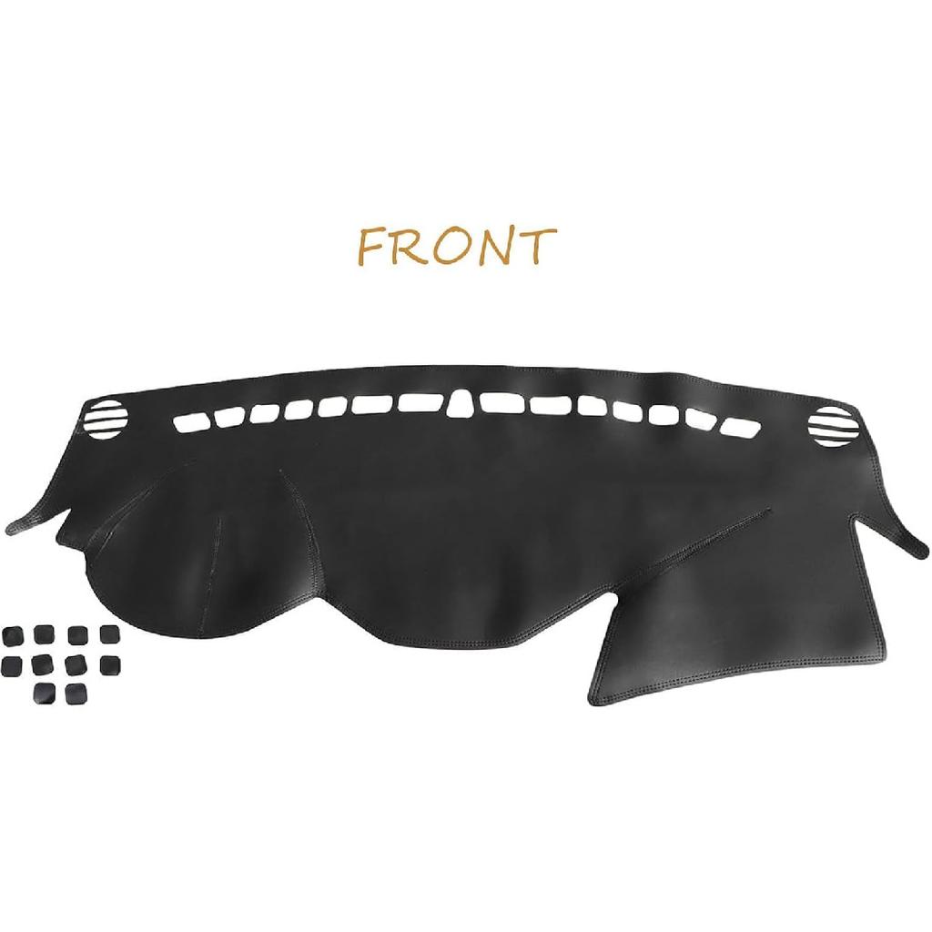 SecosAutoparts Black Line Leather Dashboard Dash Cover Pretector Mat Compatible With Hyundai Sonata 2011 2012 2013 2014