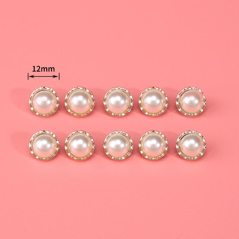 Pearl Button Versatile Round Shirt Button Top Cardigan Shirt Delicate Button Women'S Clothing Decoration