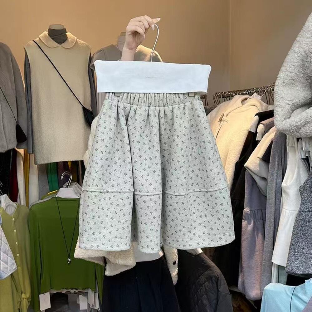 2025 Winter Korean Floral Slimming Skirt