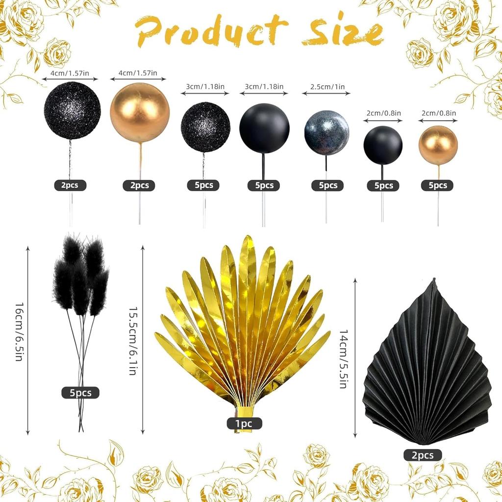 Kugeln Kuchenaufsätze Palmblätter Kuchendekorationen für Geburtstag Hochzeit Babyparty Partyzubehör