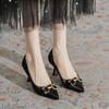 Burgunderrote spitze High Heels 2025 neu Frühling und Herbst Retro-Stil modisch und bequem vielseitig Pendler Einzel Schuhe Damen