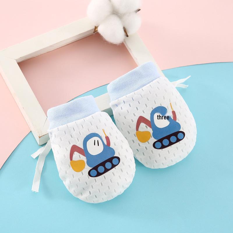 Neugeborenen Anti-Kratz Atmungsaktive Eis Seide Handschuhe, Weiches Handgelenk, 0-6 Monate, Handschutz