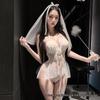 Qian Bei Elegant Lingerie: Sexy Lace Wedding Dress Pajamas, See-through Temptation Robe, Bridal Uniform.