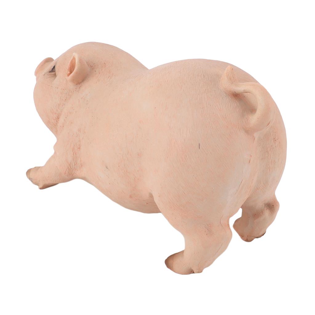 Pig Garden Statue Resin Exquisite Lifelike Cute Pig Sculpture Ornament 26cm for Home Outdoor Indoor Decoration