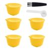 Coffee Machine Capsule Kit Reusable Coffee Filter Cup Accessories Fit for DOLCE GUSTO(Yellow 5 Capsules1 Spoon 1 Brush)