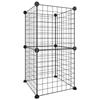 3114031 vidaXL Cage animaux de compagnie à 8 panneaux Noir 35x35 cm Acier