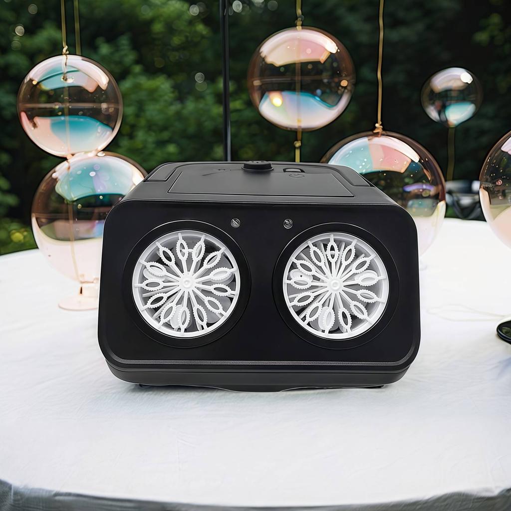Automatic Bubble Machine with 2 Fans 20000+ Bubbles Per Minute Portable Bubble Maker for Party Outdoor Events (No Bubble Water )