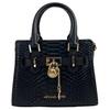 Michael Kors Goldene Beschläge Leder Schulter Crossbody Handtasche Damen Handtaschen Schwarz 35R4GHMC0G-BLACK