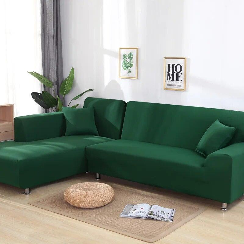 Elastic Sofa Covers 1/2/3/4 Seats Solid Couch Cover L Shaped Sofa Cover Protector Bench Covers
