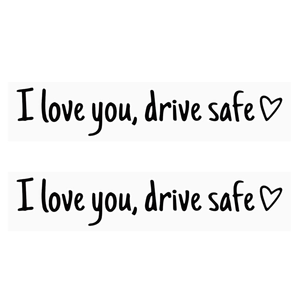 2pcs I Love You Drive Safe Car Stickers,Rear View Mirror Stickers For Women Men Waterproof Rear View Mirror Decals