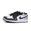 Jordan Air Jordan 1 Slip Resistant Abrasion Resistant Low top Vintage Basketball Shoes Men's White Black Gray 553558-131(Team85-)