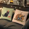 PunkS Style Small Cartoon Cute Black Cat Pillow Cushion Cover Pillowcase Living Room Sofa Home Decor Customized