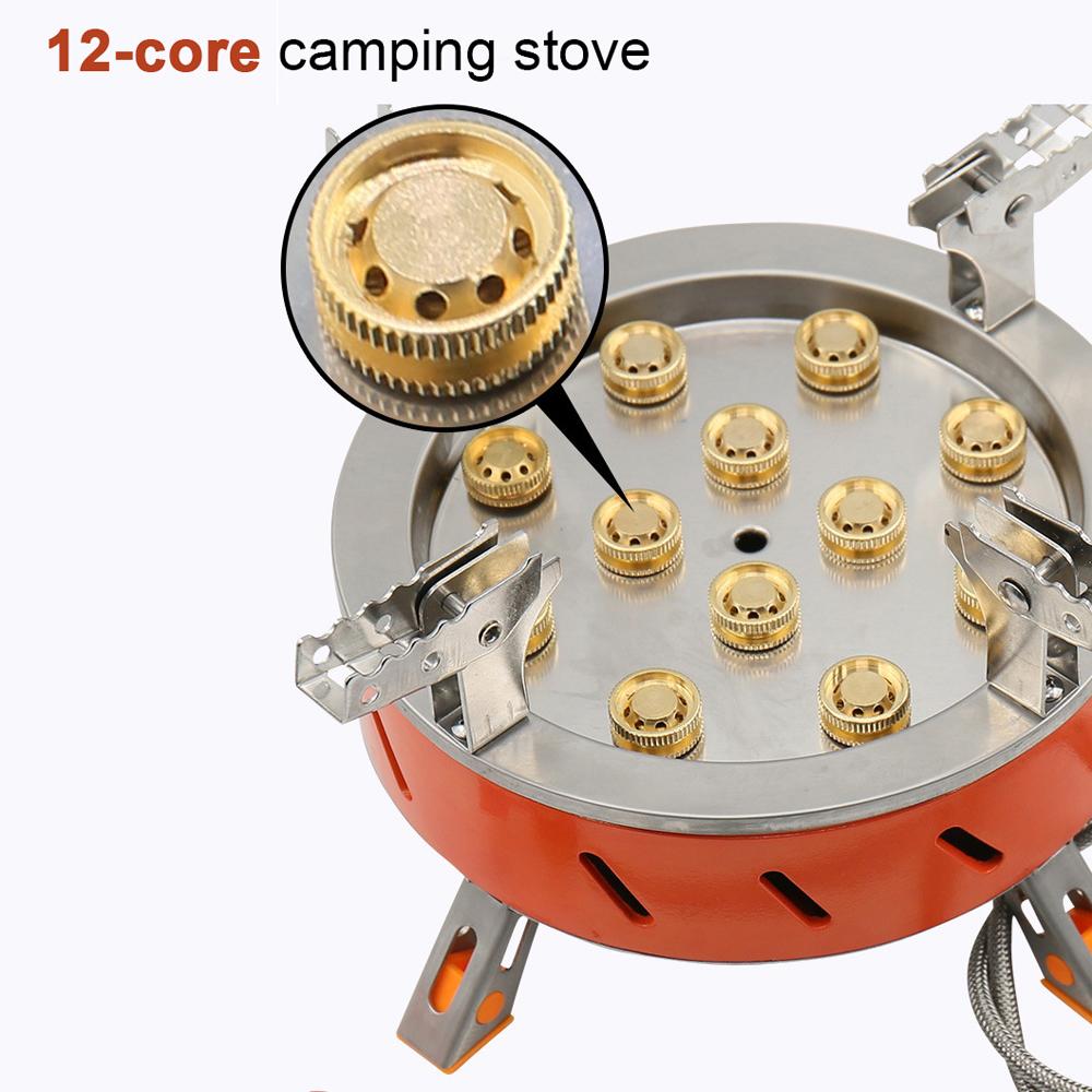 zyzy 12Core Camping Stove 21800W HighPower Gases Burner Stove Backpacking Stove Windproof with