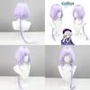Genshin Impact Qiqi Zombie Cosplay Wig Long Purple Hair Halloween Party Prop