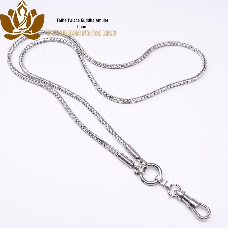 Titanium Steel Dragon Bone Amulet with Quick Release Eagle Beak Clasp for Hanging Takruts.