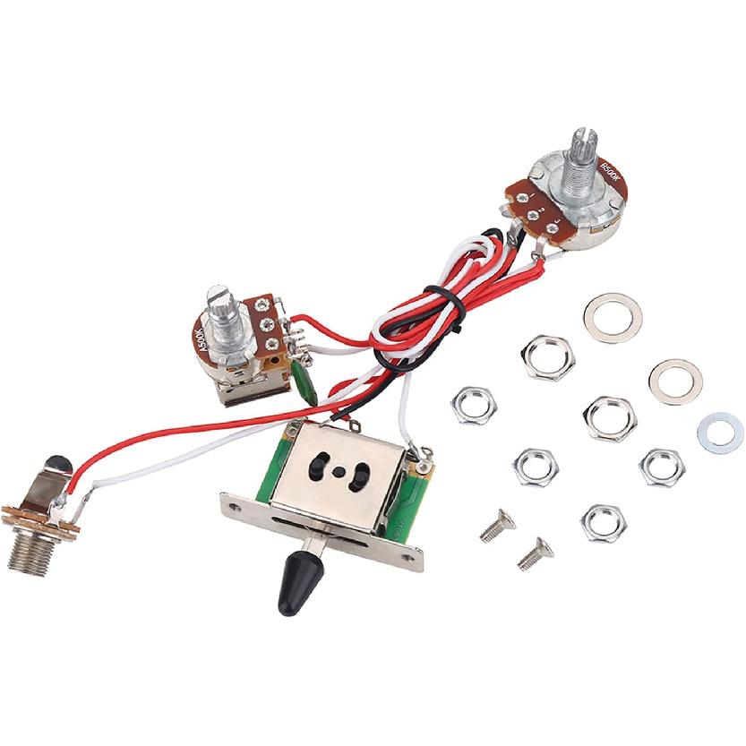 Guitar Wiring Harness, 3 Way Toggle Switch Guitar Electric Guitar Wiring Kit 500k Wiring Harness Easy To Install