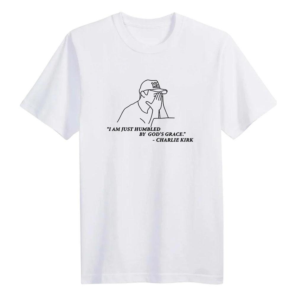 

Gods Grace Tee Charlie Kirk Fashion American Tshirt Short Sleeve Cotton Female Tshirts Unisex Streetwear WomenUnisex Clothing S