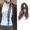 Retro leopard print scarf, women's autumn and winter white atmosphere, versatile shawl, long Hong Kong style silk scarf around the neck