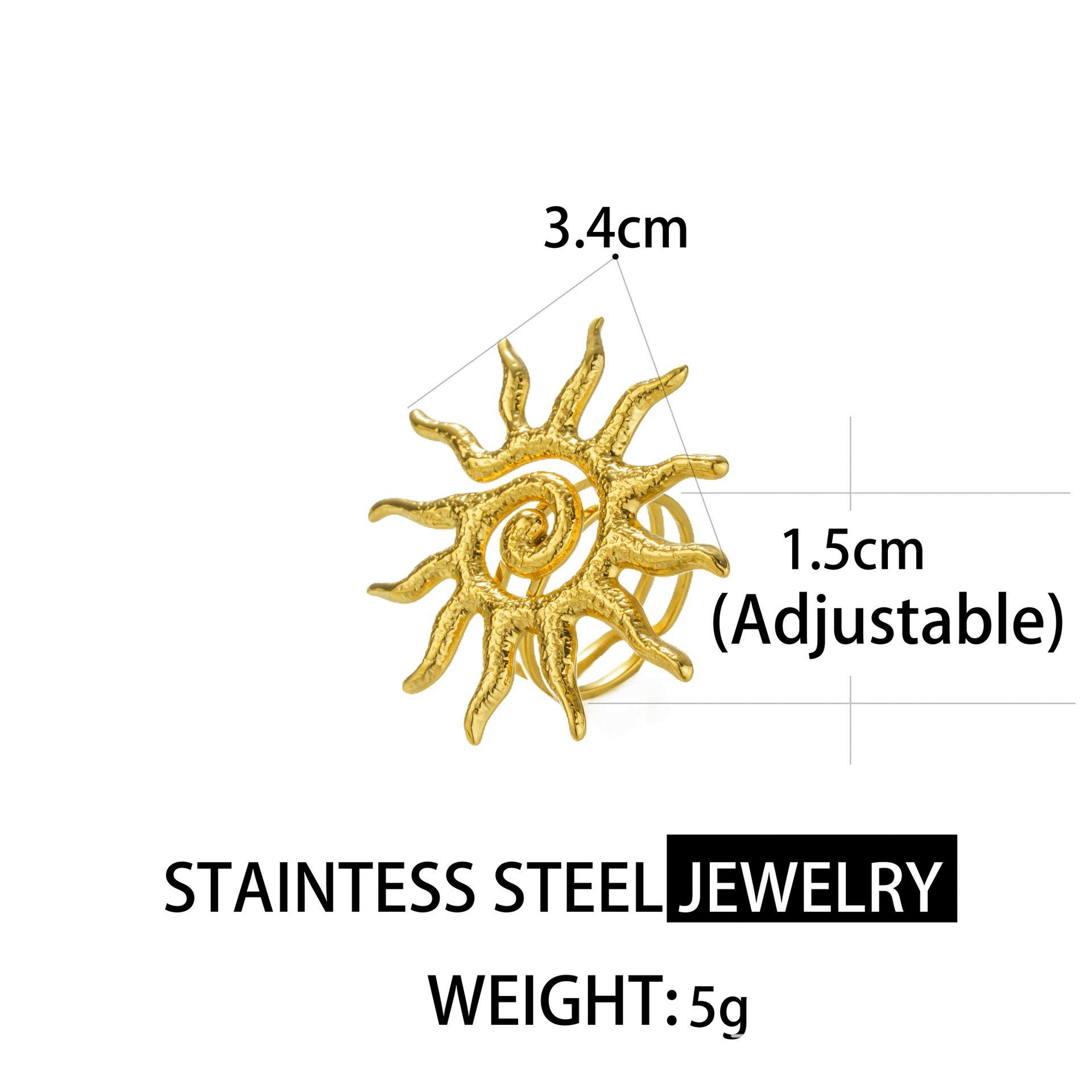 Elegant Retro French Geometric Stainless Steel Butterfly Ring Set for Women