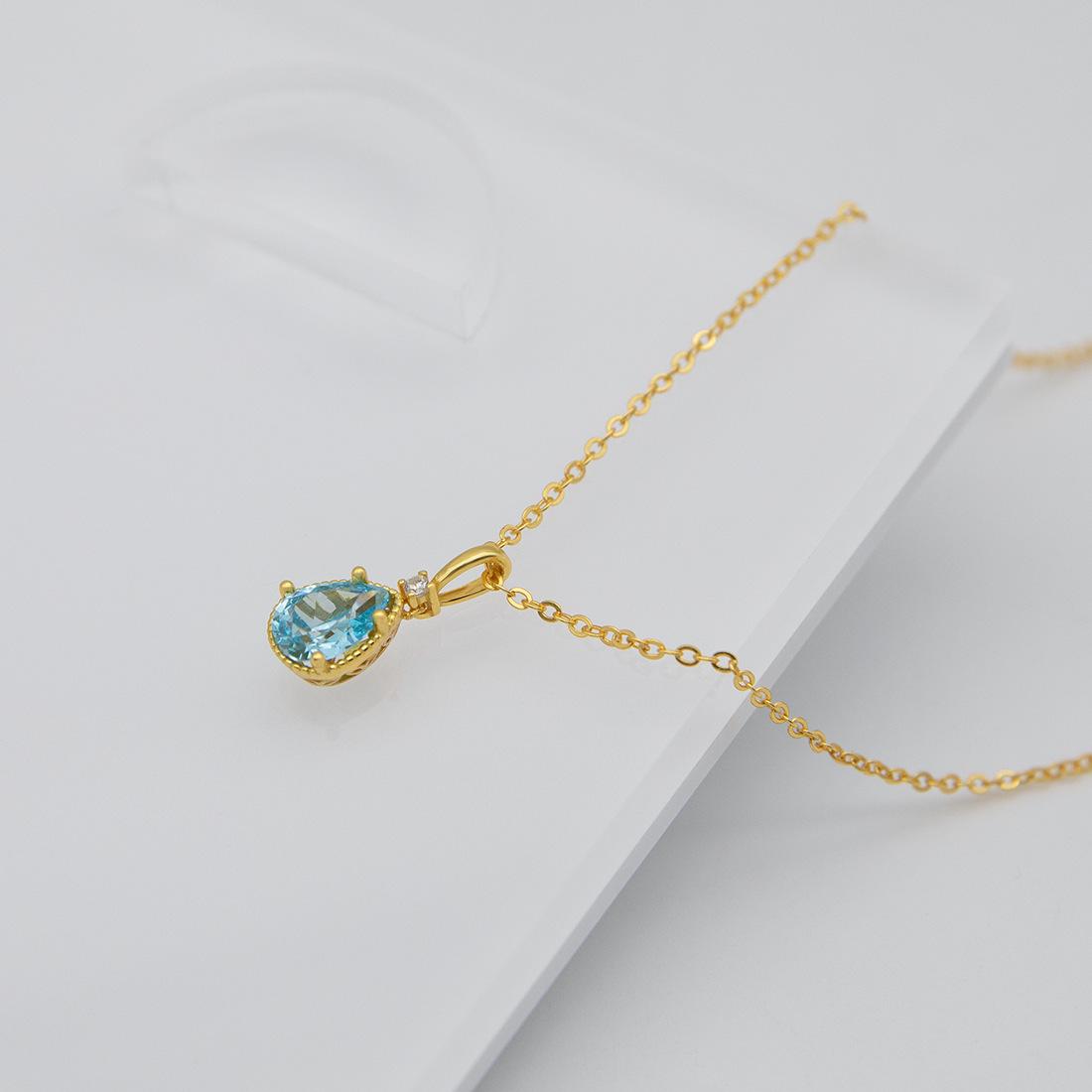 

Позолоченное колье-подвеска из стерлингового серебра 925 пробы в форме груши - Элегантное, уникальное и модное для женщин 925 Silver