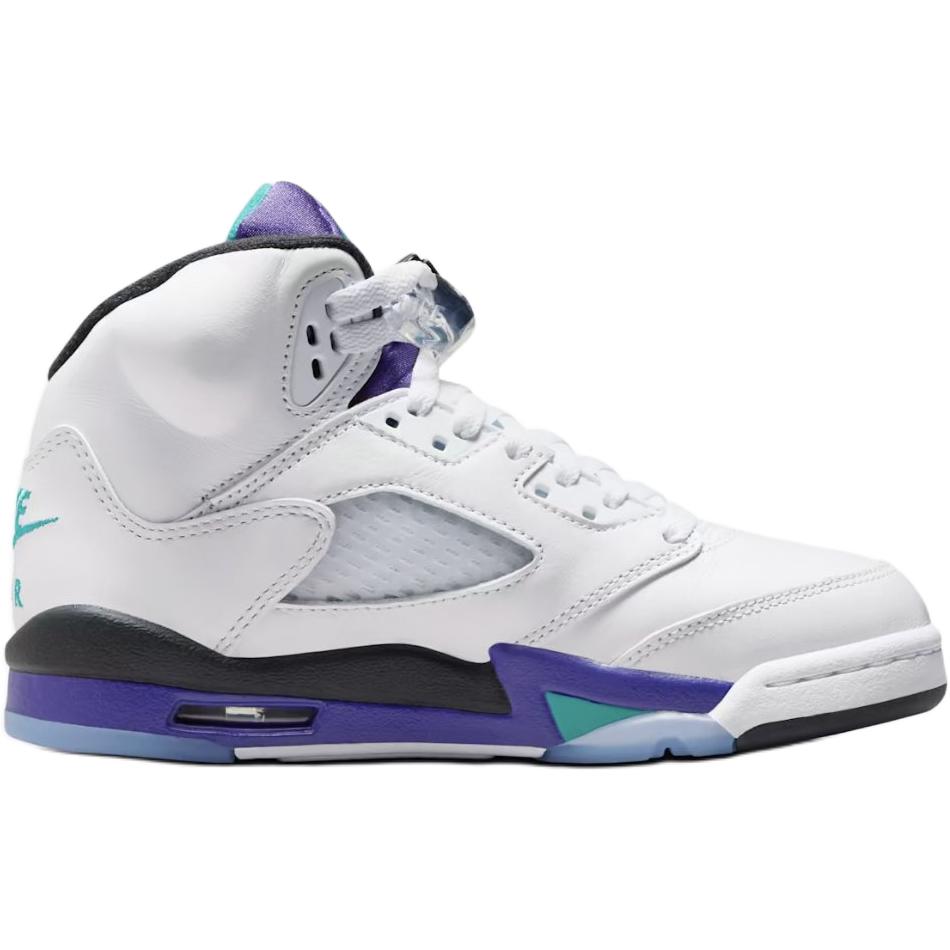 Air Jordan 5 Retro GS Grape 2025 Dětské tenisky Bílá Nová-Smaragdová Hroznová-Ledová HQ7980-100