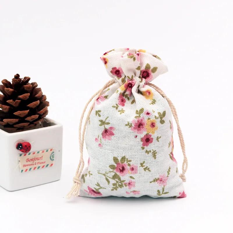 (10x14cm) Cute Cartoon Travel Storage Bag Cotton Drawstring Bag Pouches Candy Favor Holder Jewelry Party Gifts Bag 10pcs/lot