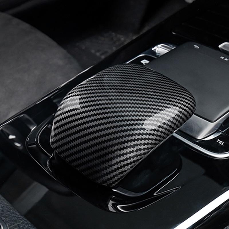 Car Styling Gear Shift Knob Cover Trim Carbon Fiber Look For Mercedes-Benz A Class W177 CLA C118 2019-2022 Interior Accessories